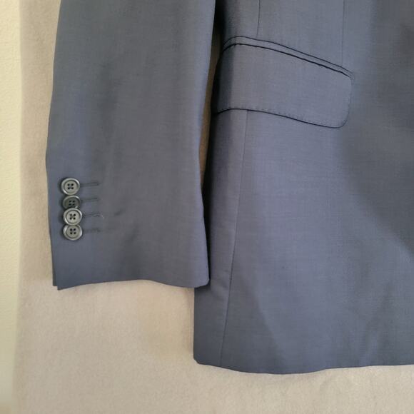 Saks Fifth Avenue Ermenegildo Zegna Navy Blue Blazer Suit Sz 44 100% Wool Italy - Picture 7 of 14